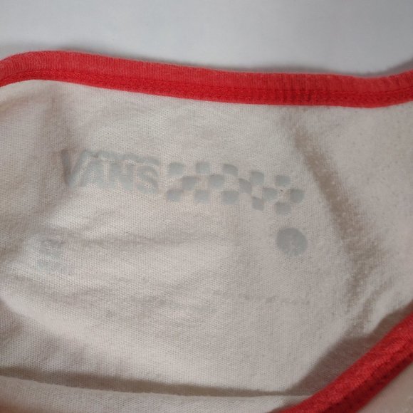VANS Beige and Red Short Sleeve T-shirt Large Juniors - Picture 2 of 4